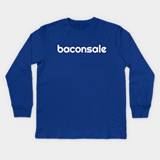 Baconsale - white logo Kids Long Sleeve T-Shirt